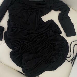 Elegant Black Ruched Dress